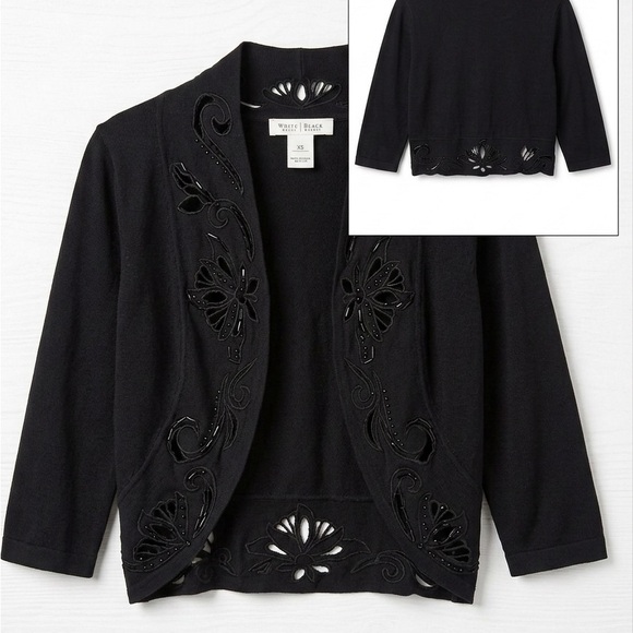 White House Black Market Sweaters - Black Embroidered Women's Sweater